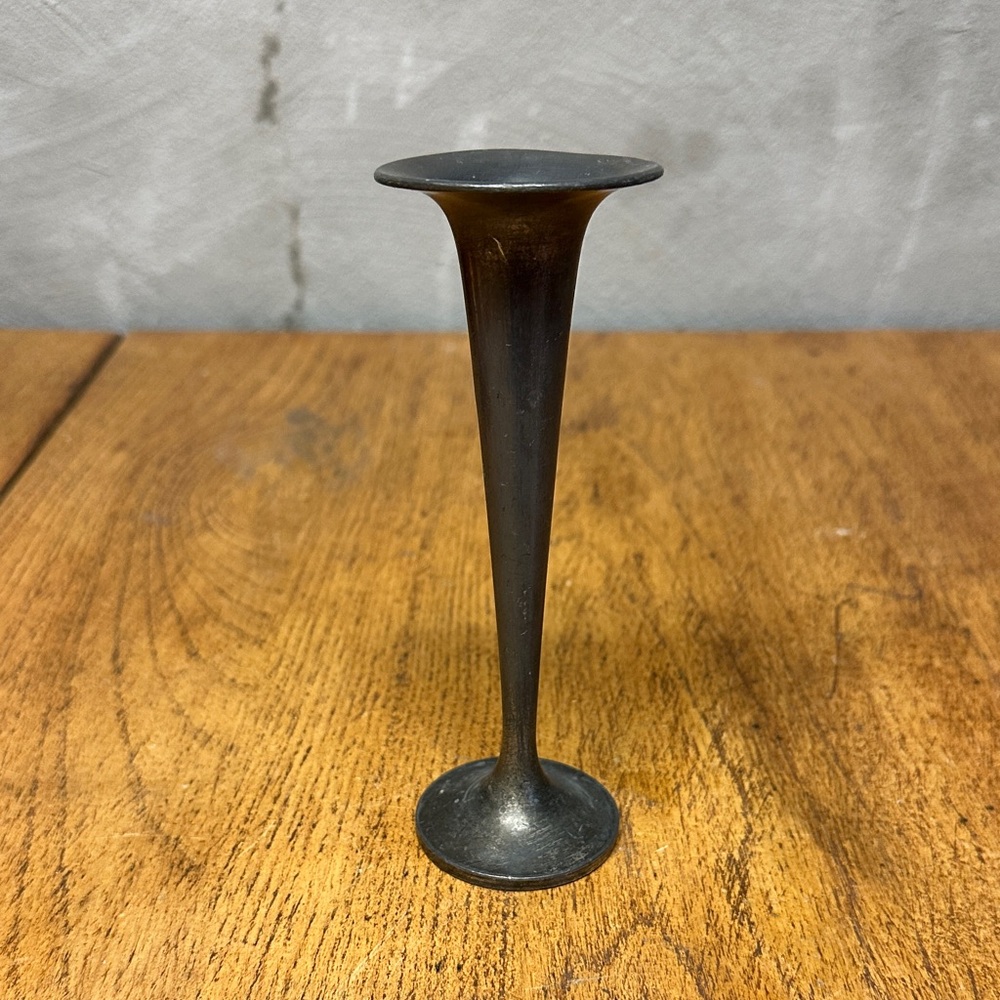Vintage JB 1496 Unique Dark Silver / Black Metal Vase